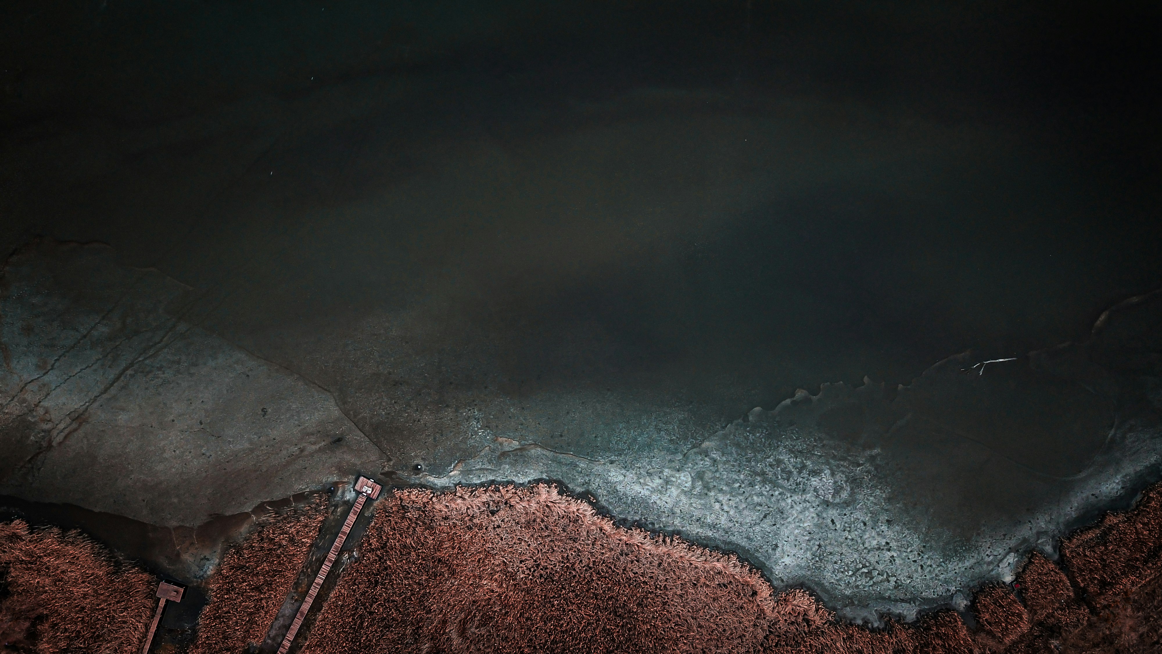 aerial view of ocean waves